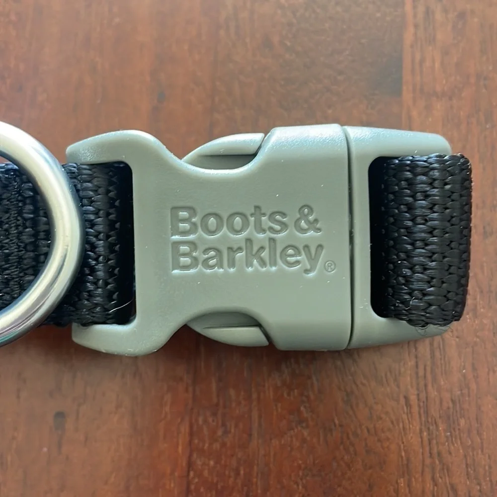 Boots & Batkley Large Black Gray Dog Collar pet up to 90 lbs